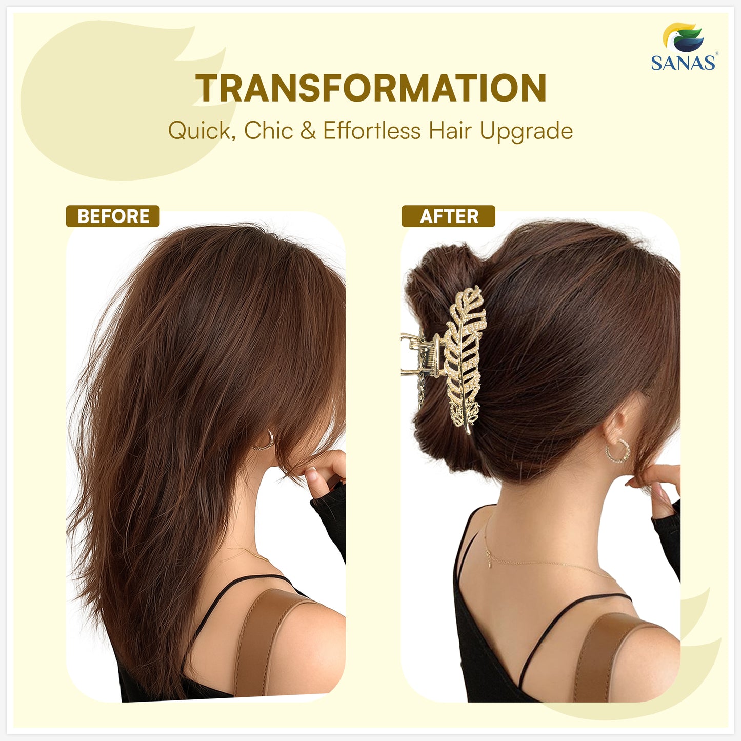 SANAS (1 Pc) Pearl Hair Clip Stylish Hair Accessories for Women (1 Pc)