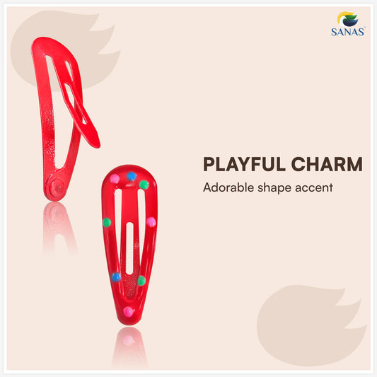 Sanas (24Pcs) Small Tic Tac Hair Clips For Women Stylish Polka Dot Tic Tac Clip For Girls Hair Accessories For Kids Girls Return Gifts Baby Hair Clips For Girls Baby Clips For Kids (Multicolor) (24Pcs)