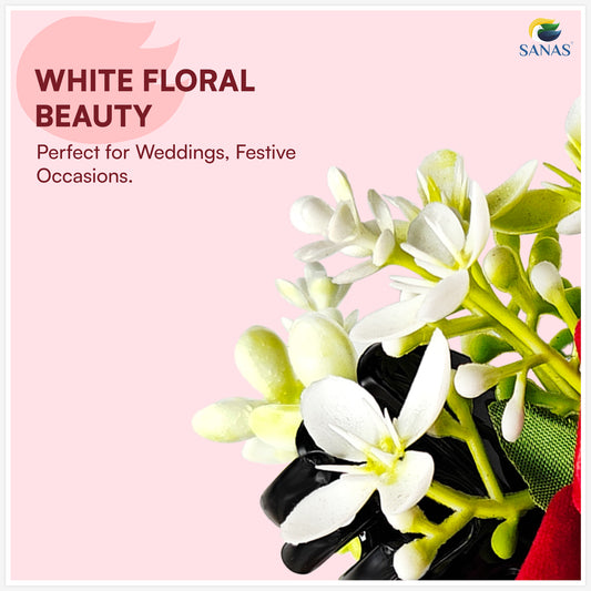 Sanas Red Rose Flower Clutcher For Women 1Pc