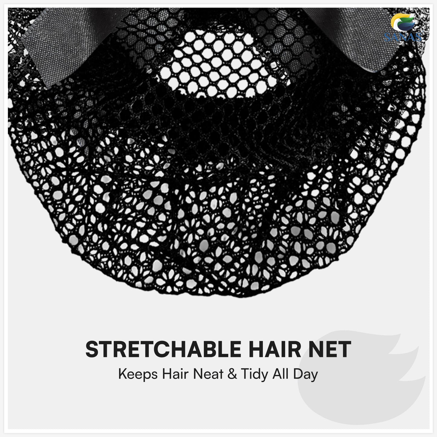 Sanas  Ribbon Barrette Bow Net (Black Net) 1 Pc