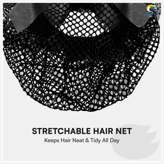 Sanas  Ribbon Barrette Bow Net (Black Net) 1 Pc