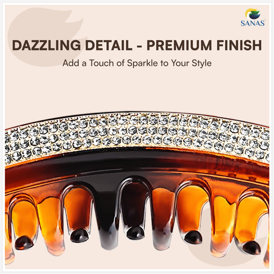 Sanas Rhinestone Banana Hair Clip For Women 1Pc