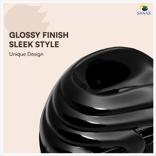 SANAS (3 Pcs) Korean Hair Claw Clips Stylish Aesthetic Clutchers Hair Accessories for Women and Girls Black Brown and Dual Tone (3 Pcs)