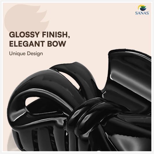 SANAS (3 Pcs) Bow Hair Clips Stylish Aesthetic Clutchers Cute Hair Accessories for Women and Girls Versatile 3 Shades (3 Pcs)