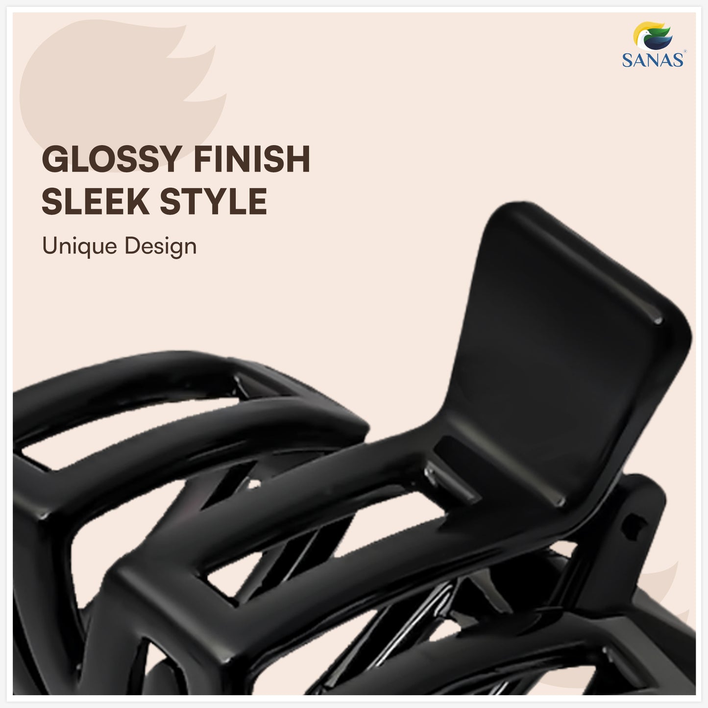 SANAS (3 Pcs) Plastic Hair Claw Clips Stylish Aesthetic Clutchers Hair Accessories for Women and Girls Versatile 3 Shades (3 Pcs)