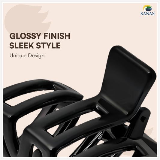 SANAS (3 Pcs) Plastic Hair Claw Clips Stylish Aesthetic Clutchers Hair Accessories for Women and Girls Versatile 3 Shades (3 Pcs)