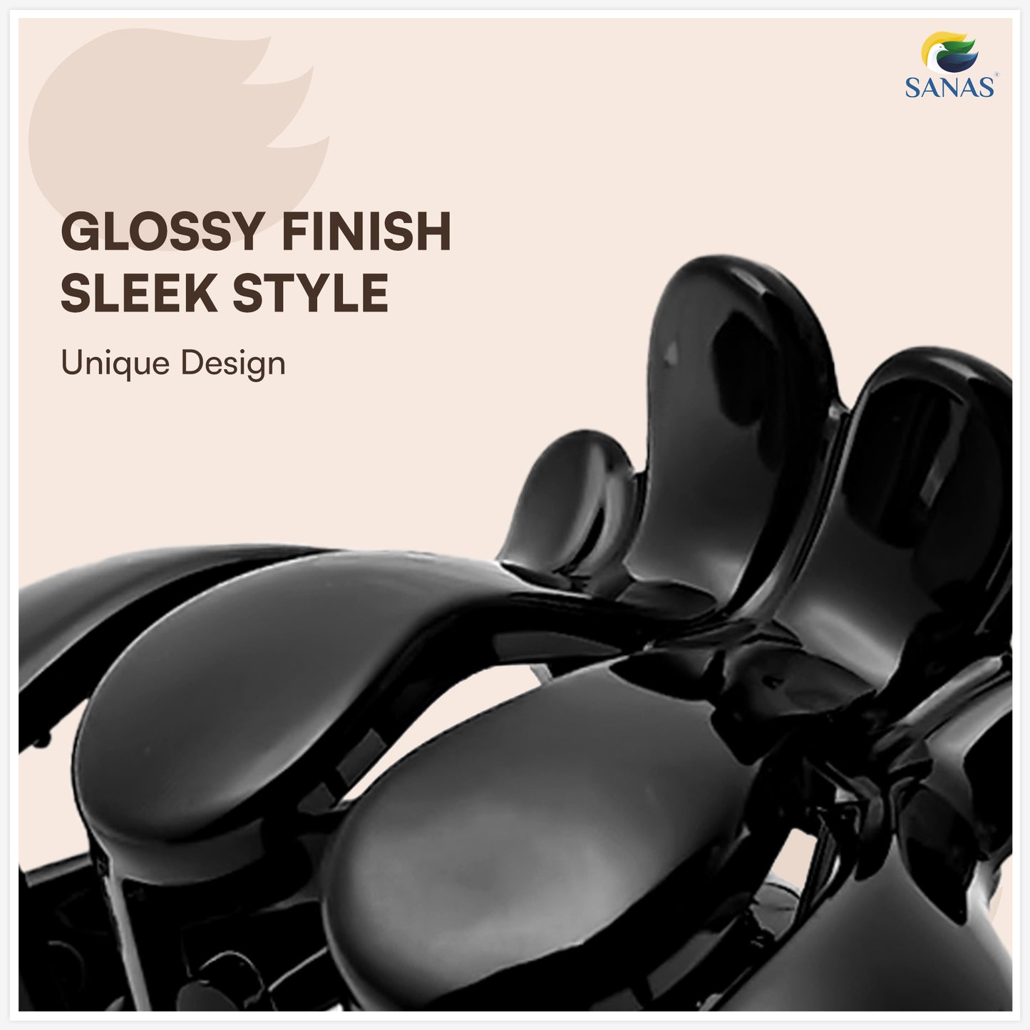 SANAS (3 Pcs) Stylish Plastic Hair Clutchers Trendy Unbreakable Cute Hair Accessories for Women and Girls Versatile 3 Shades (3 Pcs)