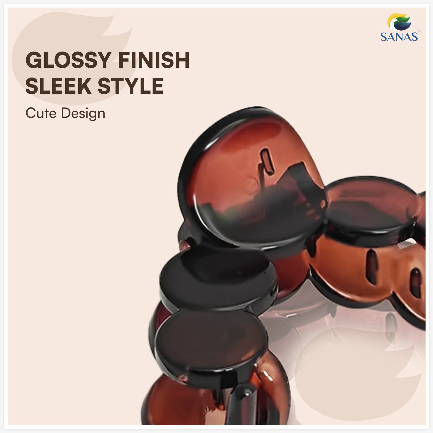 SANAS (4 Pcs) Stylish Small Hair Claw Clips Aesthetic Cute Hair Accessories for Women and Girls Versatile 4 Shades (4 Pcs)