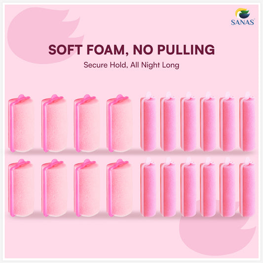 Sanas Foam Hair Rollers - 20Pcs