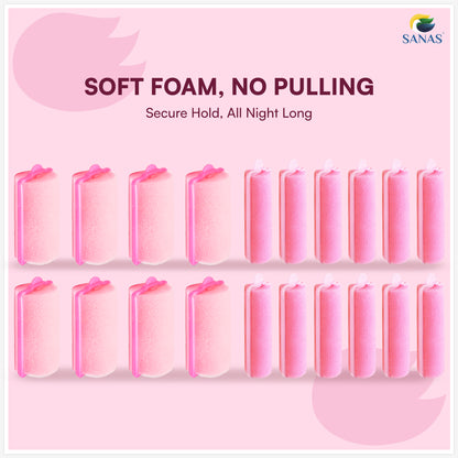 Sanas Foam Hair Rollers - 20Pcs
