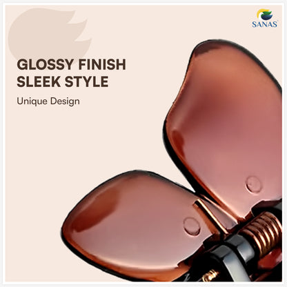 SANAS (3 Pcs) Butterfly Hair Claw Clips Stylish Aesthetic Clutchers Hair Accessories for Women and Girls Versatile 3 Shades (3 Pcs)