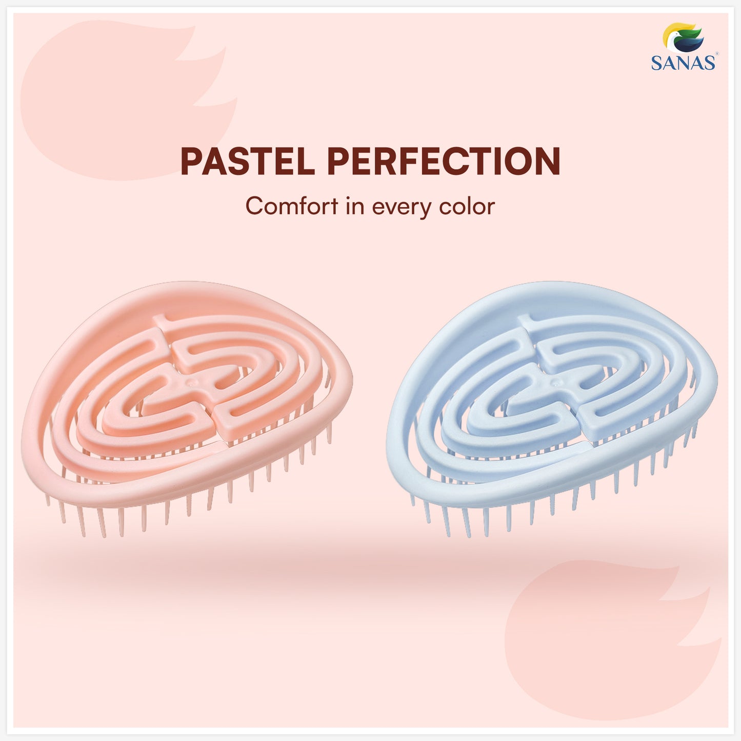 Sanas  Oval Shape Shampoo Brushes Pack of 2