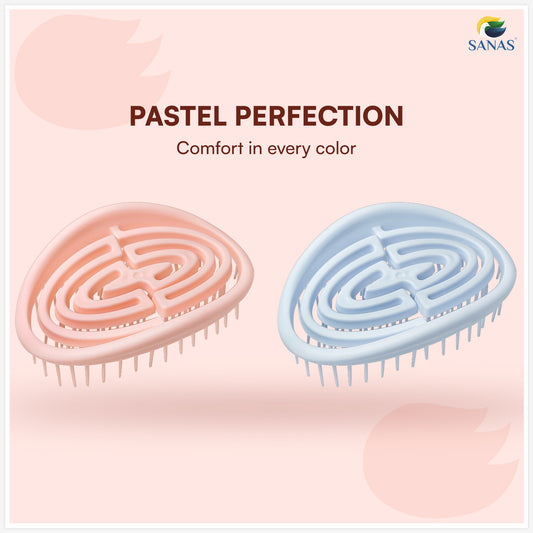 Sanas  Oval Shape Shampoo Brushes Pack of 2