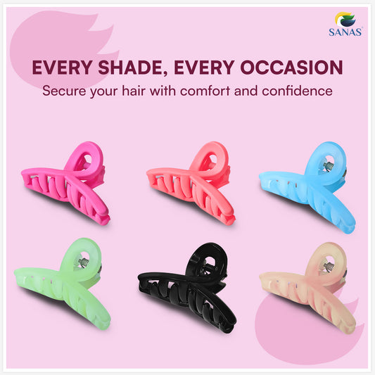 Sanas Matte Small Hair Clip Pack Of 7