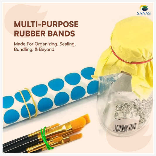Reusable elastic hair ties and rubber bands with a strong, flexible grip