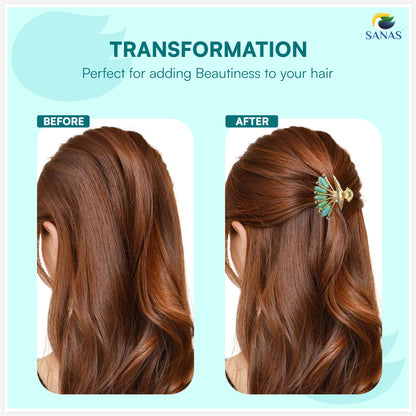 Sanas Blue Stone Hair Clutcher For Women 1 Pc