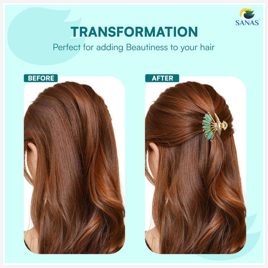 Sanas Blue Stone Hair Clutcher For Women 1 Pc