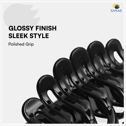 SANAS (2 Pcs) Korean Hair Claw Clips Stylish Aesthetic Clutchers Hair Accessories for Women and Girls Versatile Black and Dual Tone (2 Pcs)