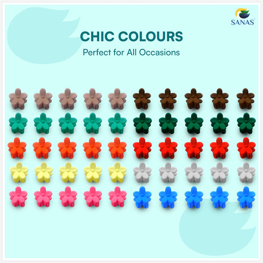 Sanas Mini Flower Claw Clips 30 Piece Hair Clip Set for Women