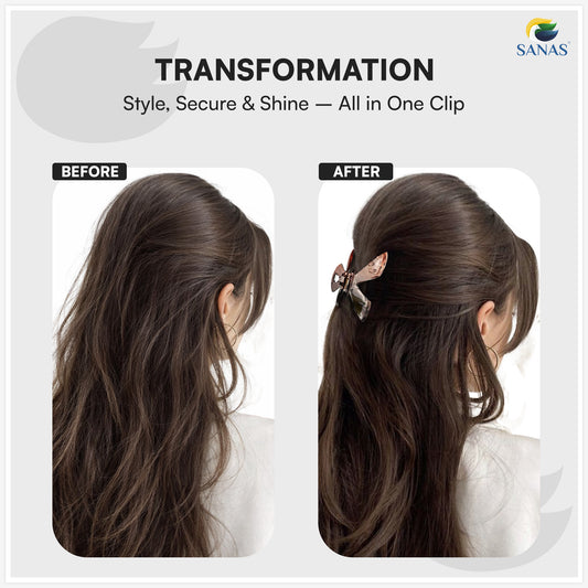 SANAS (2 Pcs) Hair Claw Clips Aesthetic Stylish Fashion Hair Accessories for Women and Girls Dual Everyday Shades (2 Pcs)