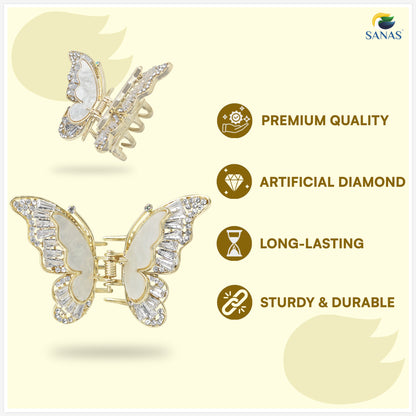 Golden Butterfly Hair Claw Clip for Women | Korean Fashion Hair Accessory