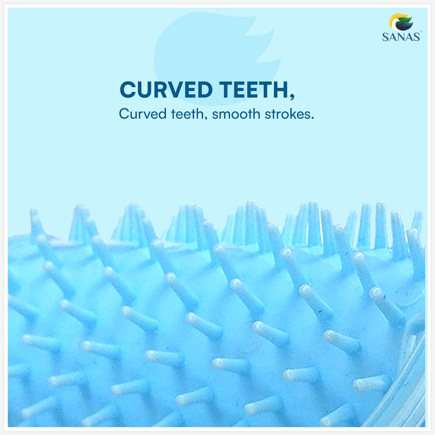 Sanas Soft Rubber Teeth Pocket Comb - 3Pcs