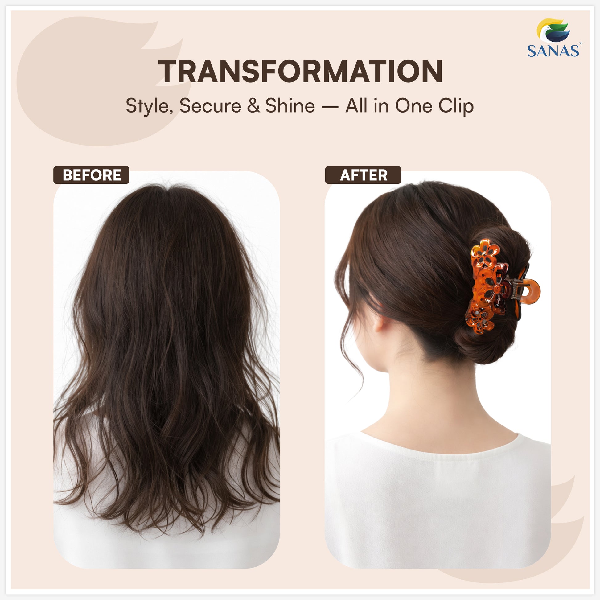 Elegant acrylic flower claw clip for women hairstyles