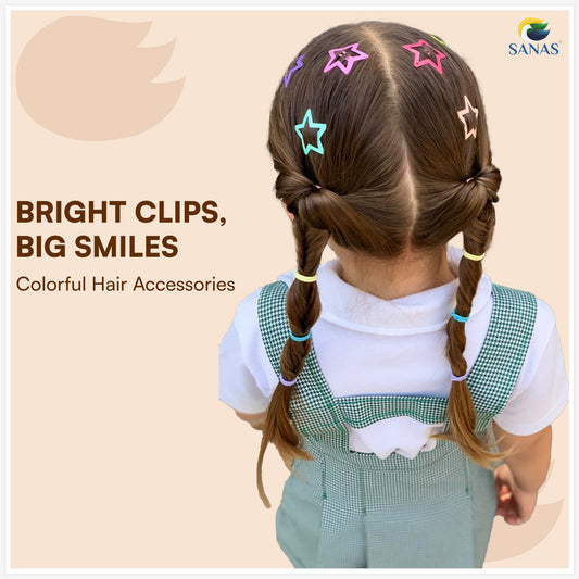 Sanas Multicolor Star Tic-Tac Clips Set of 40