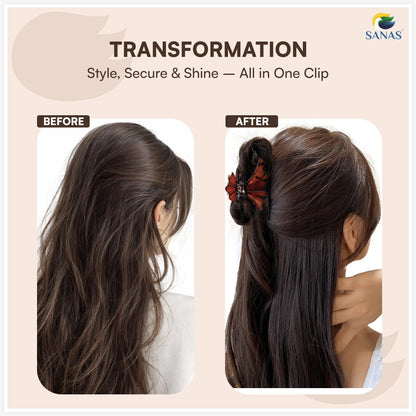 SANAS (3 Pcs) Shell Design Hair Claw Clips Stylish Aesthetic Clutchers Hair Accessories for Women and Girls Versatile 3 Shades (3 Pcs)