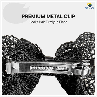 Sanas  Ribbon Barrette Bow Net (Black Net) 1 Pc