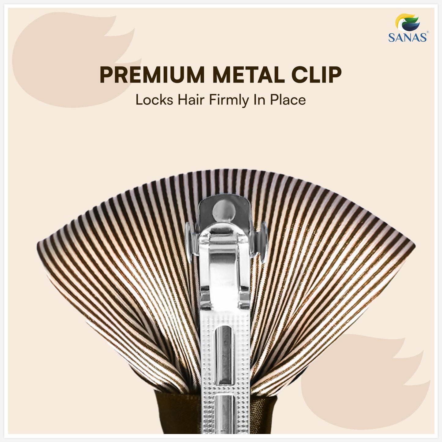 Sanas hair clip juda net brown for women (1Pc)