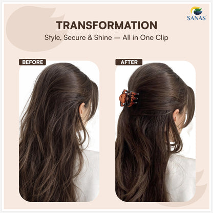 SANAS (4 Pcs) Korean Hair Claw Clips Stylish Aesthetic Clutchers Hair Accessories for Women and Girls Versatile 4 Shades (4 Pcs)