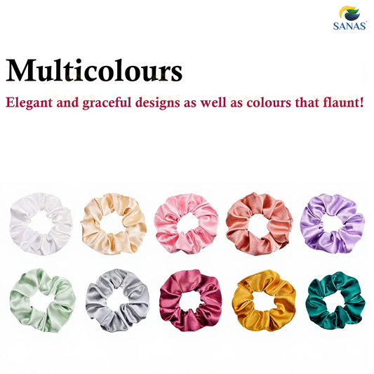 Sanas Scrunchies Satin Silk Combo 12 Pcs