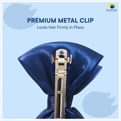 Sanas Hair Clip Juda Net For Women Shiny Blue Mesh Pattern (1Pc)