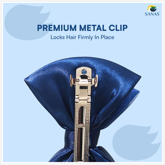 Sanas Hair Clip Juda Net For Women Shiny Blue Mesh Pattern (1Pc)