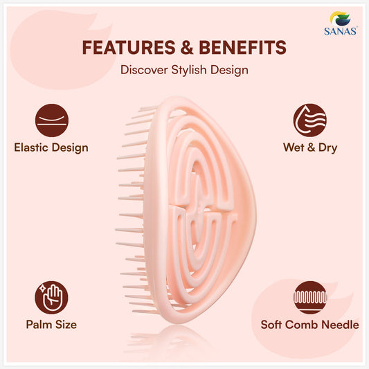 Sanas  Oval Shape Shampoo Brushes Pack of 2