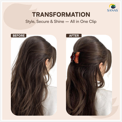 SANAS (3 Pcs) Small Hair Claw Clips Stylish Aesthetic Clutchers Cute Hair Accessories for Women and Girls Versatile 3 Shades (3 Pcs)