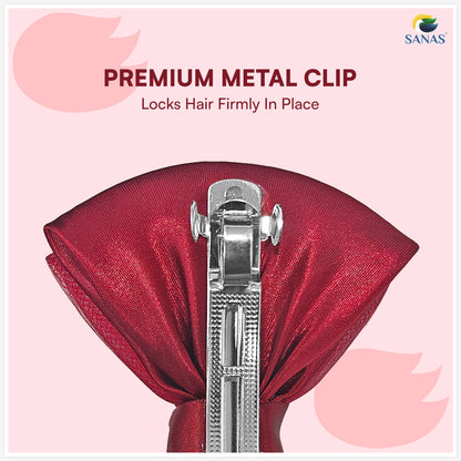 SANAS (1 Pc) Hair Clip Juda Net Shiny Red Mesh Pattern Hair Accessories for Women (1 Pc)