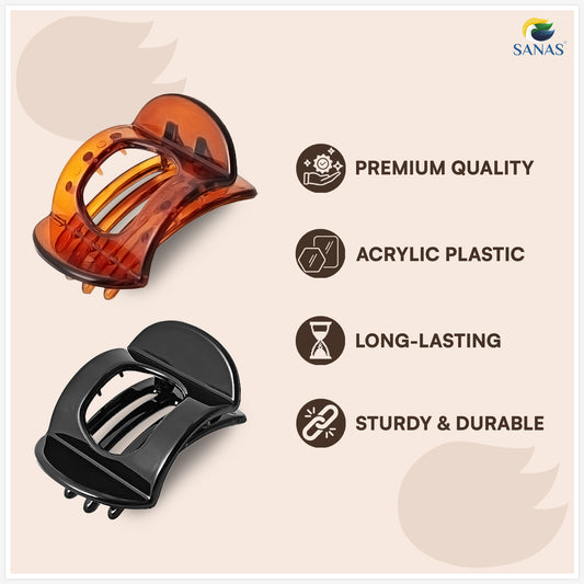 Sanas Small Square Bun Clip For Women 4 Pcs