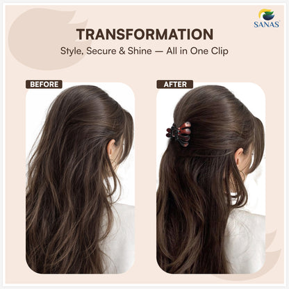 SANAS (3 Pcs) Stylish Plastic Hair Clutchers Trendy Unbreakable Cute Hair Accessories for Women and Girls Versatile 3 Shades (3 Pcs)