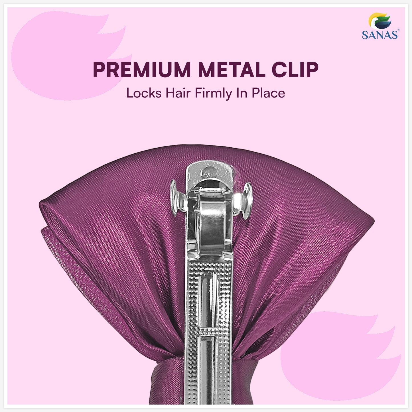 SANAS (1 Pc) Hair Clip Juda Net Shiny Purple Mesh Pattern Hair Accessories for Women (1 Pc)