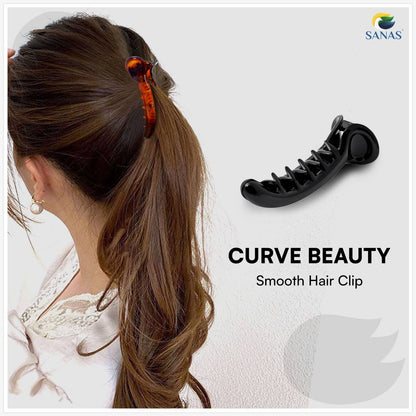 SANAS Premium Banana Clip for Women – Strong Hold Banana Hair Clip for Thick, Thin & Curly Hair, Fancy Fishtail & Korean Style Banana Clutcher (Pick Any 4)