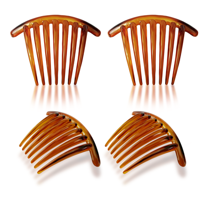 Sanas Wide Tooth Comb For Women Hair - 2Pc (Dark Brown)