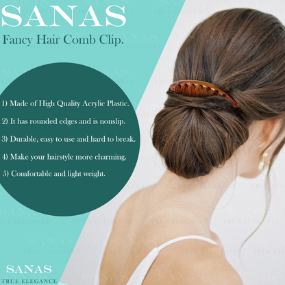 Sanas Wide Tooth Comb For Women Hair - 2Pc (Dark Brown)