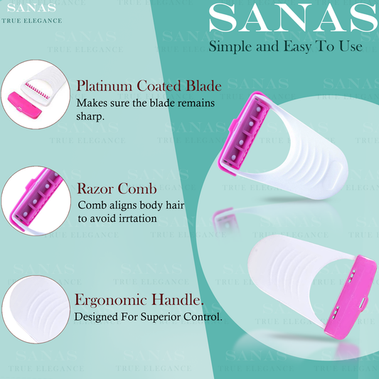 Travel-friendly SANAS face razor for women with protective cap