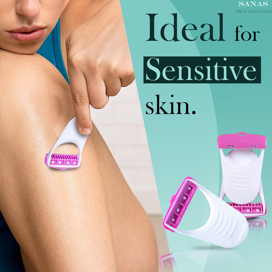 Dermaplaning facial razor for removing peach fuzz and dead skin cells