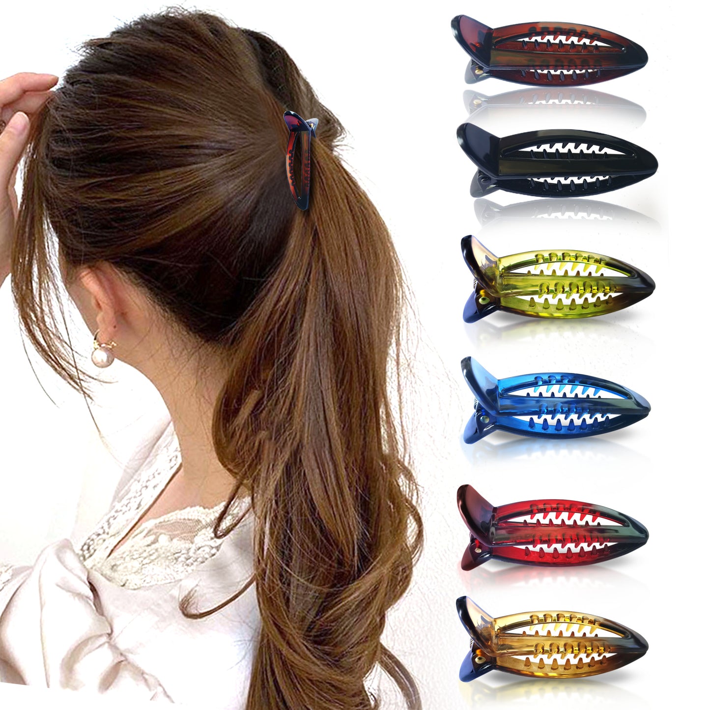 Sanas Korean Hair Accessories Banana Clips - 6Pcs