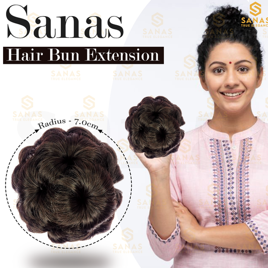 Hair Bun Flower Design Brown