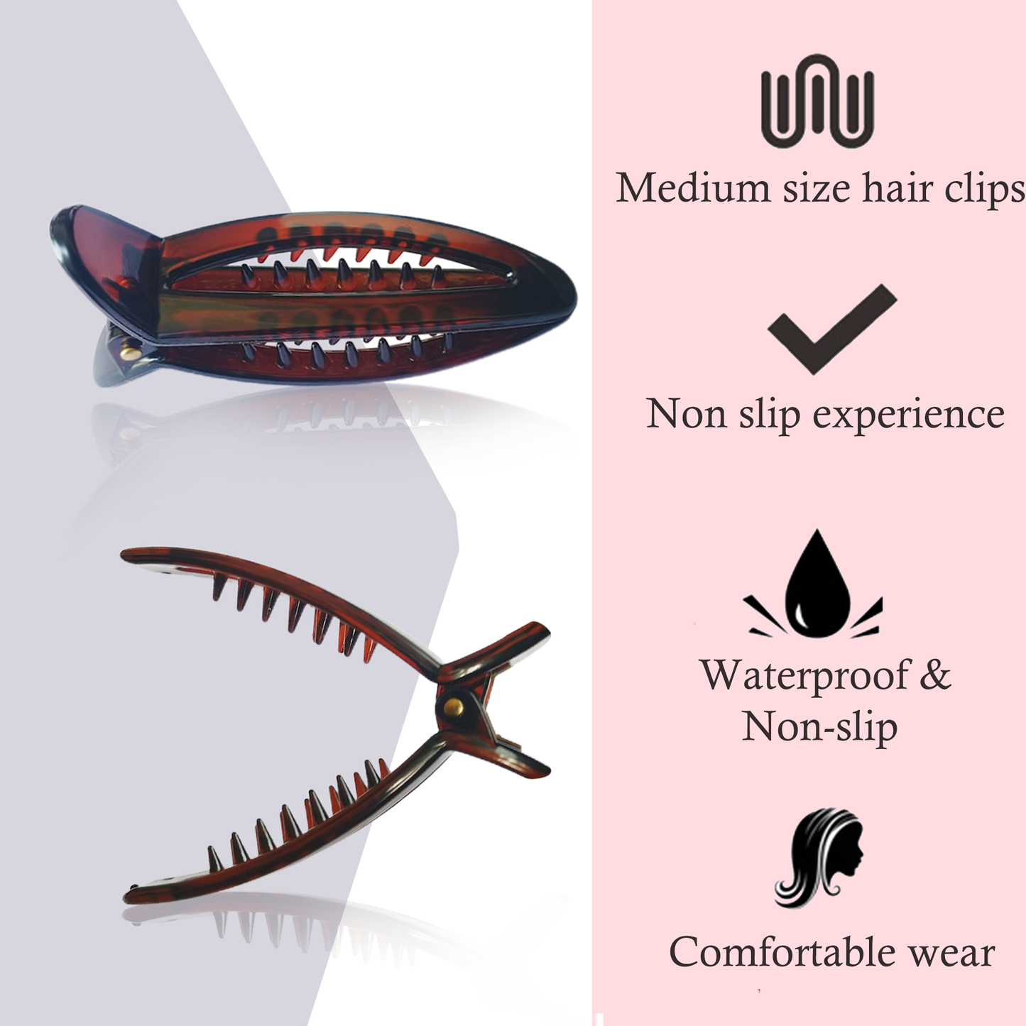 Sanas Korean Hair Accessories Banana Clips - 6Pcs