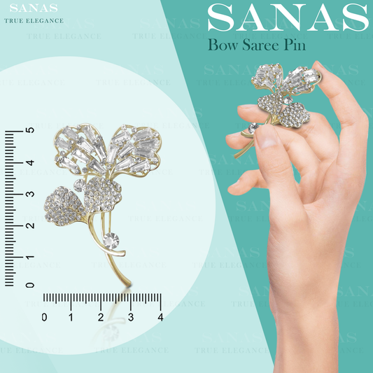 Sanas Big Flower Crystal Brooch Pin - 1Pc